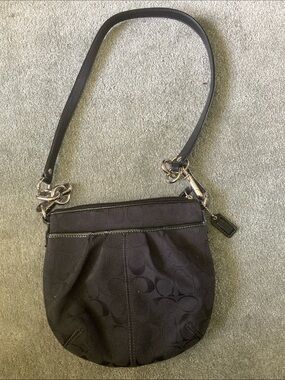 Coach Black Logo Crossbody Bag with Silver Hardware